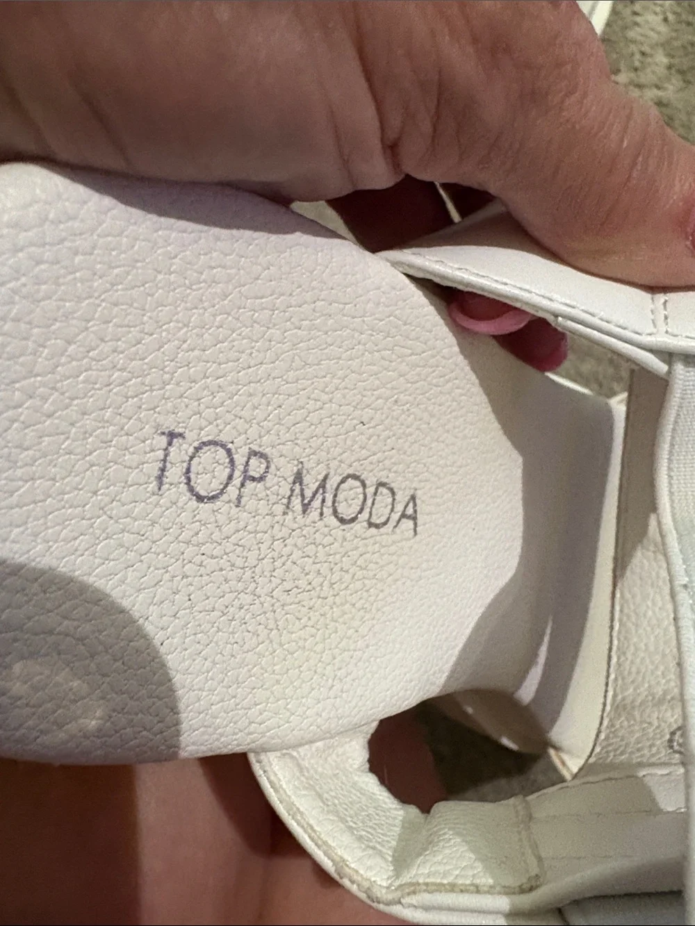 Top Moda KASH white strap platform wedge sandal Size 6.5